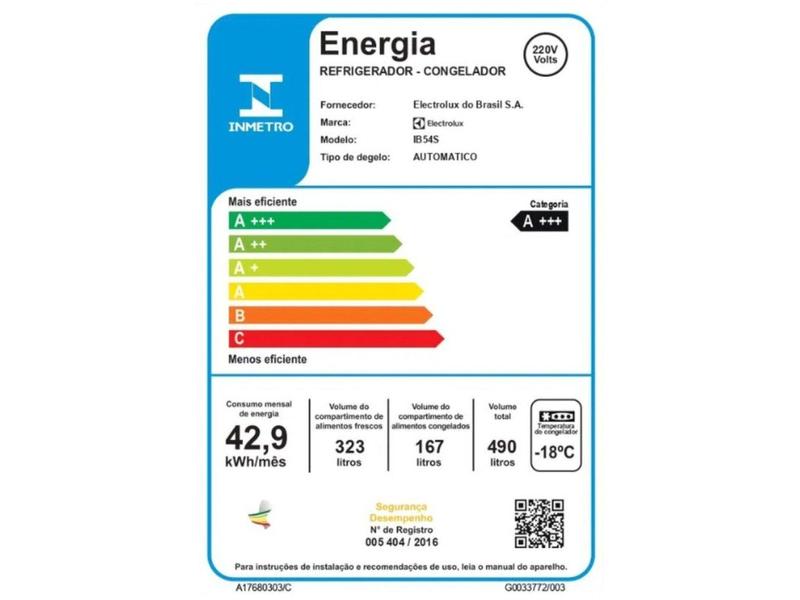 Refrigerador / Geladeira Electrolux IB54S 490L Frost Free Bottom